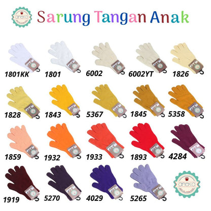 KATALOG - Sarung Tangan Anak Polos Bahan Rajut / Knit Gloves