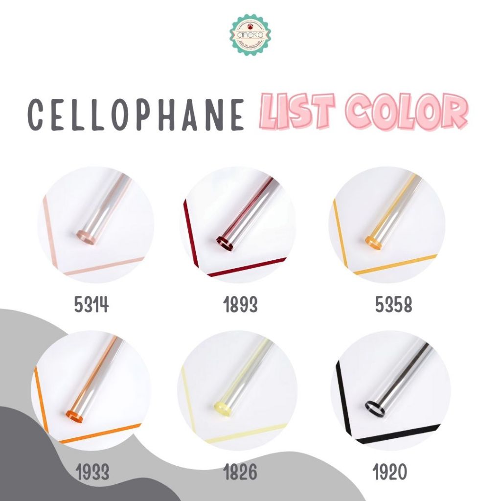 ANEKA - [ LEMBARAN ] Kertas Cellophane Buket Bunga [ List Color Bening ] Flower Wrapping Paper Celophane