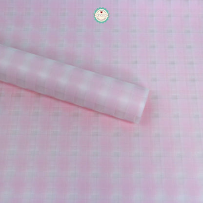 ANEKA - [ LEMBARAN ] Kertas Cellophane Buket Bunga [ Motif Kotak ] Flower Wrapping Paper Celophane