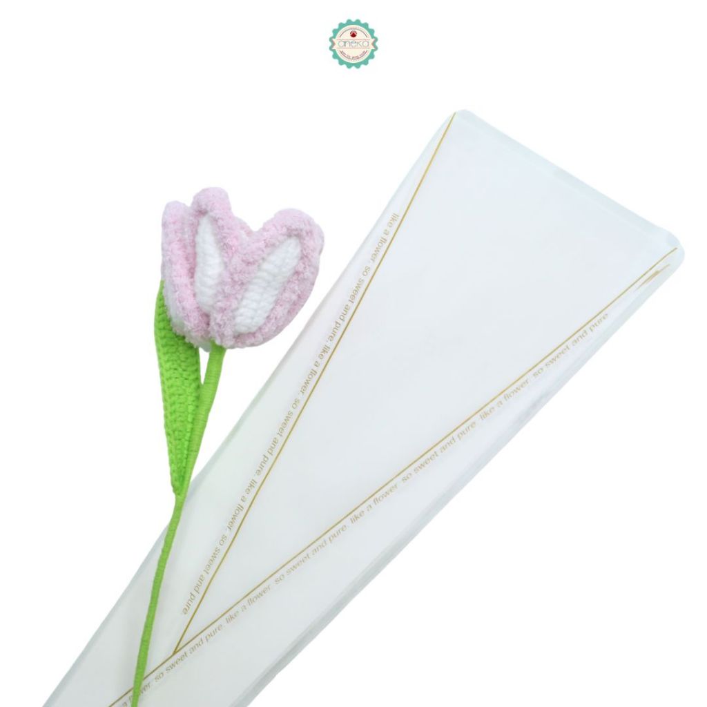 ANEKA - [ 50 Lembar ] Cellophane Plastik Single Bouquet Pembungkus Bunga Mawar Satuan Bungkus [Plastik Segitiga]