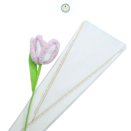 ANEKA - [ 50 Lembar ] Cellophane Plastik Single Bouquet Pembungkus Bunga Mawar Satuan Bungkus [Plastik Segitiga]