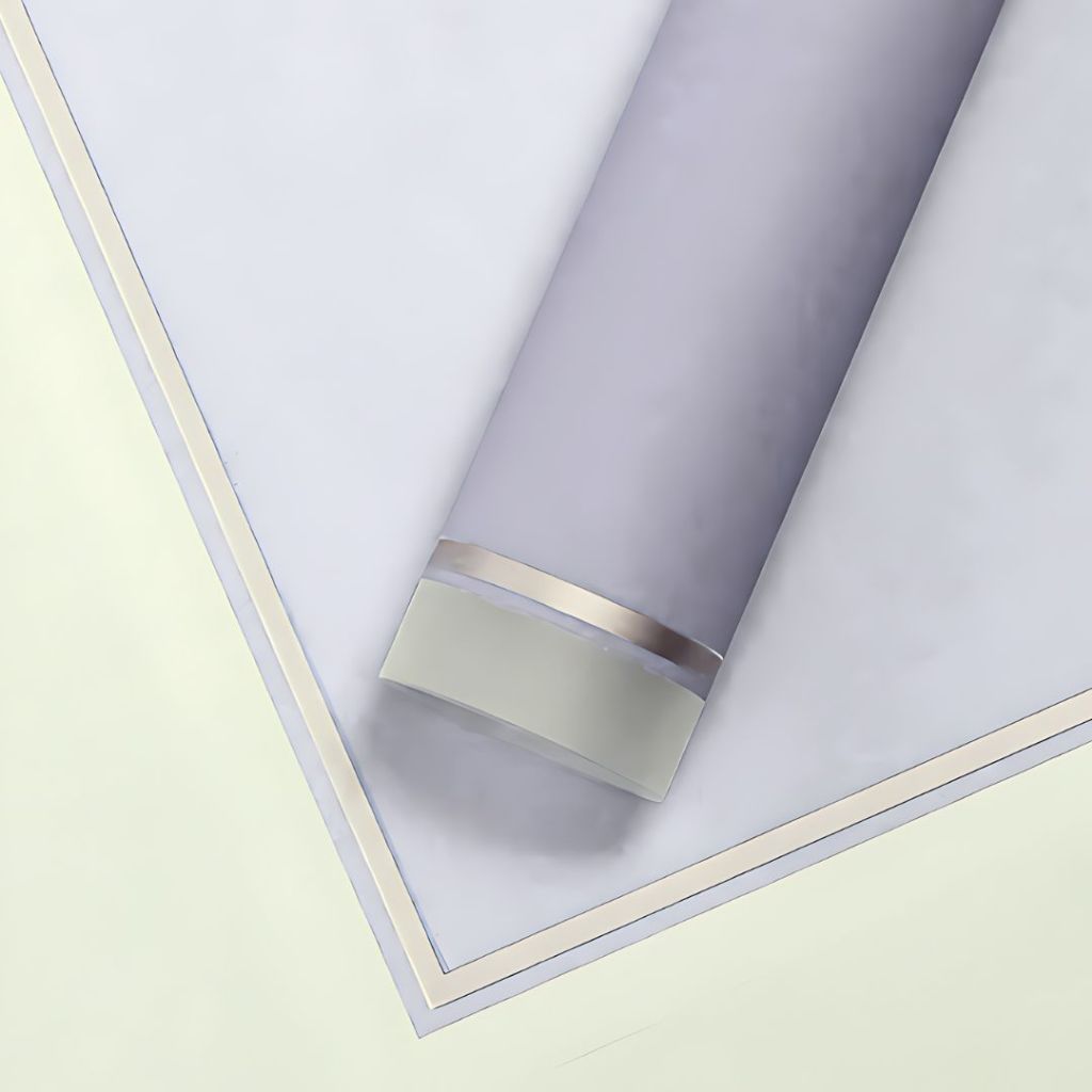 ANEKA - [ LEMBARAN ] Kertas Cellophane Buket Bunga [Trans Gold Frame] Flower Wrapping Paper Celophane