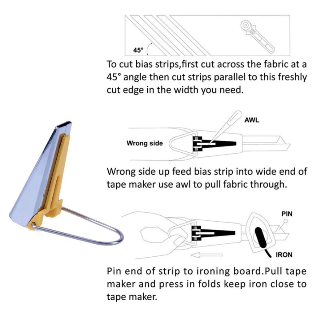 ANEKA - Alat Pembuat Bisban / Bias Tape Maker Ukuran 6mm/9mm/12mm/18mm/25mm / Sewing Machine Tools