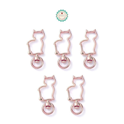 KATALOG - [5PCS] Kait Tas Kucing / Gantungan Kunci / Cat Shape Bag Hook Clasp Keychain Premium