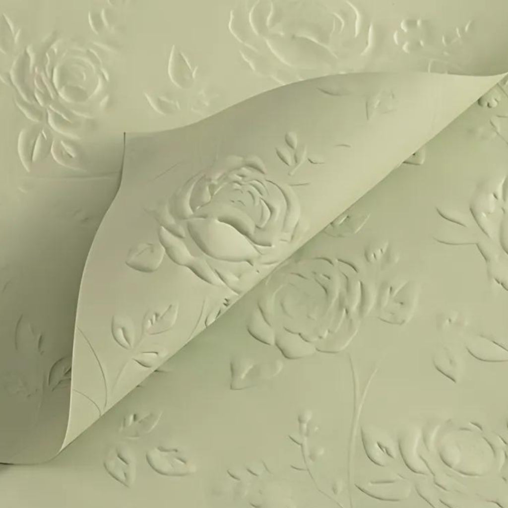 ANEKA - [ LEMBARAN ] Kertas Cellophane Buket Bunga [ Mawar Timbul 3D ] Flower Wrapping Paper Celophane