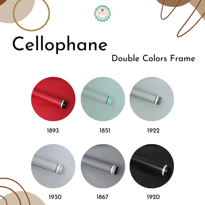 ANEKA - [ LEMBARAN ] Kertas Cellophane Buket Bunga [ Double Colors Frame ] Flower Wrapping Paper Celophane