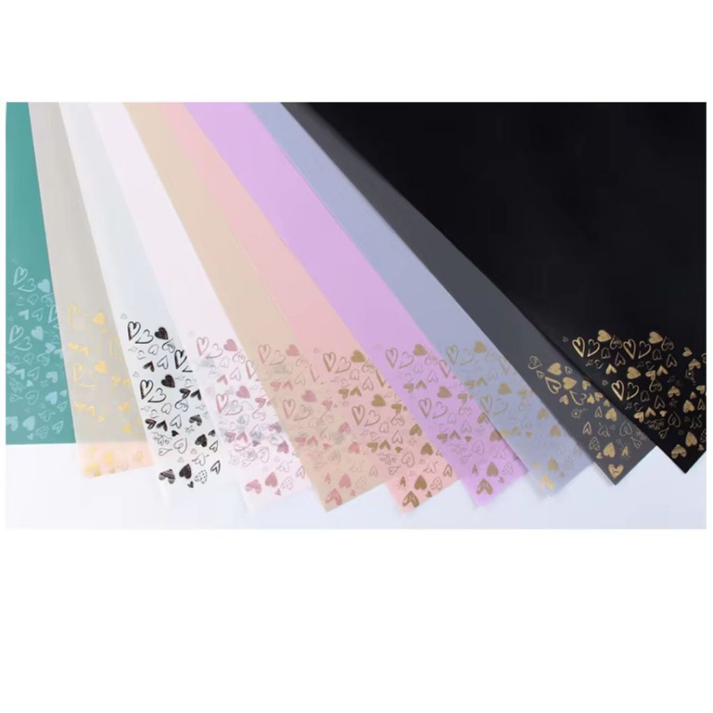ANEKA - [ LEMBARAN ] Kertas Cellophane Buket Bunga [ Love Frame ] Flower Wrapping Paper Celophane
