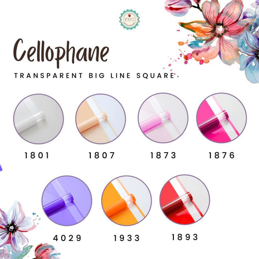 ANEKA - [ LEMBARAN ] Kertas Cellophane Buket Bunga [Big List Line] Flower Wrapping Paper Celophane