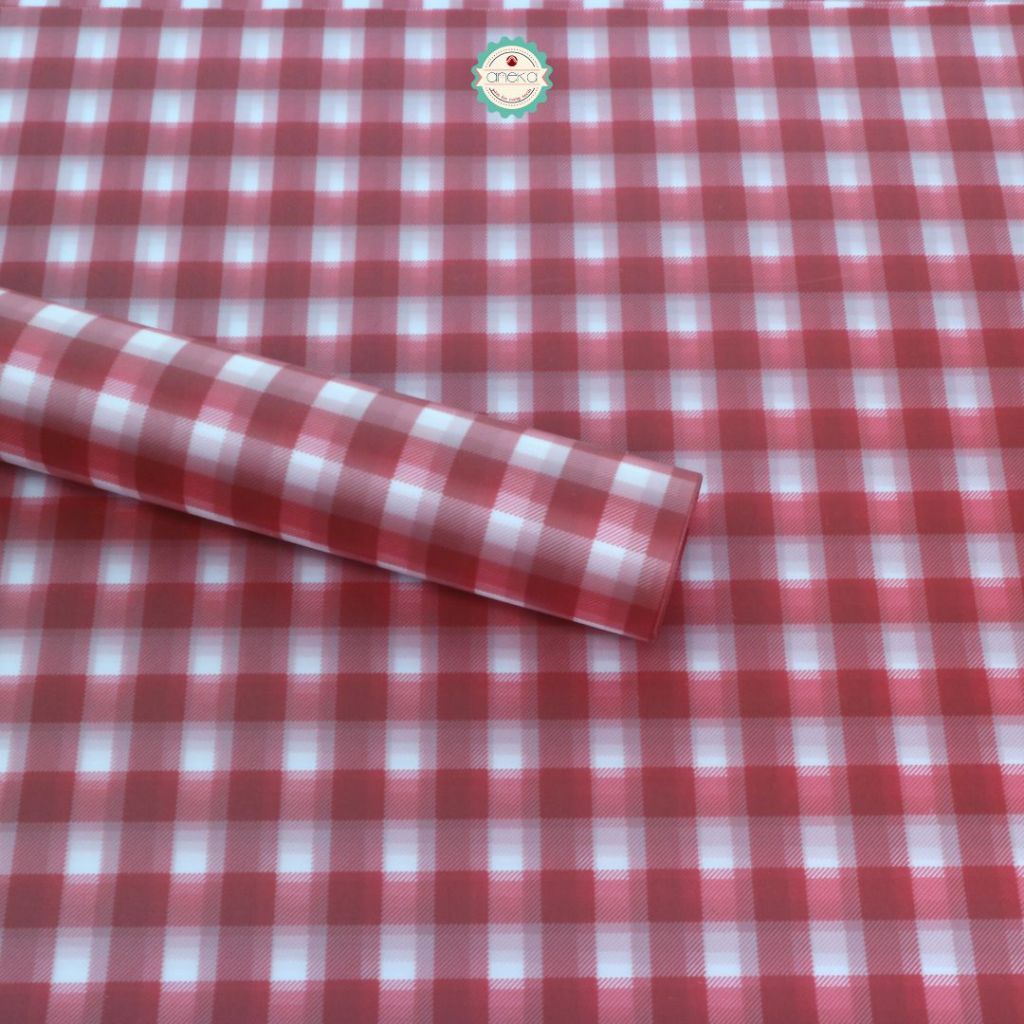 ANEKA - [ LEMBARAN ] Kertas Cellophane Buket Bunga [ Motif Kotak ] Flower Wrapping Paper Celophane