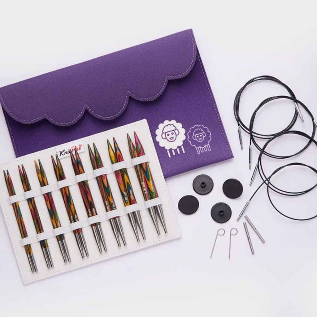 KNITPRO Symfonie - Jarum Rajut Knitting Symfonie Normal Interchangeable Needle Sets - 13cm (5”)  - Deluxe Set