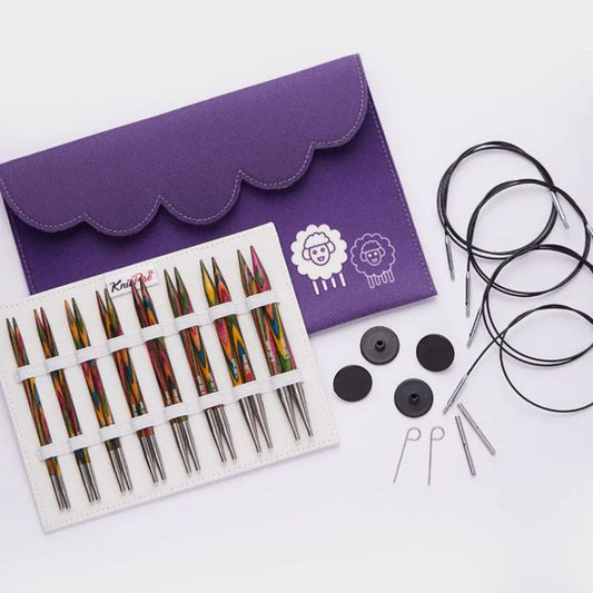 KNITPRO Symfonie - Jarum Rajut Knitting Symfonie Normal Interchangeable Needle Sets - 13cm (5”)  - Deluxe Set