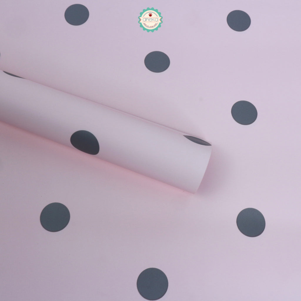 ANEKA - [ LEMBARAN ] Kertas Cellophane Buket Bunga [Polkadot] Flower Bouquet Wrapping Paper Celophane