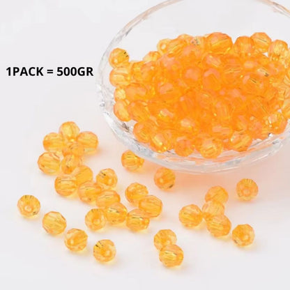 ANEKA - [1 Pack / 500GR] Mote Bening Warna-Warni / Manik Kaca Lampion / Beads Charm Crystal / 6mm & 8mm