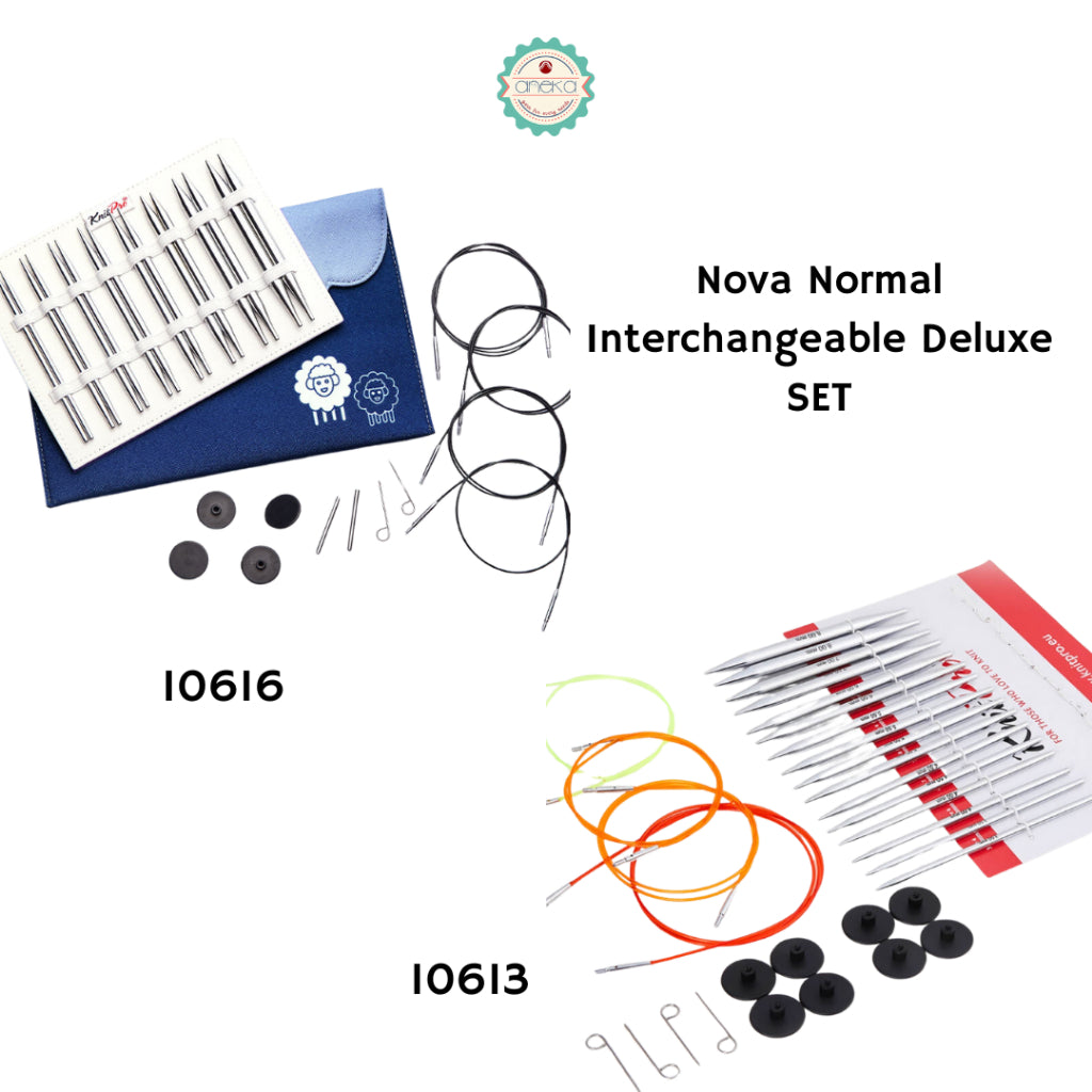 KNITPRO - Nova Metal -  Alat / Jarum Rajut Interchangeable Needle Set ( Deluxe Set )