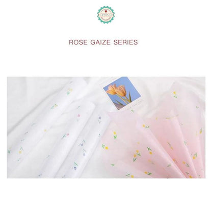 ANEKA - [ LEMBARAN ] Kertas Cellophane Buket Bunga [ Motif Tulip ] Flower Wrapping Paper Celophane