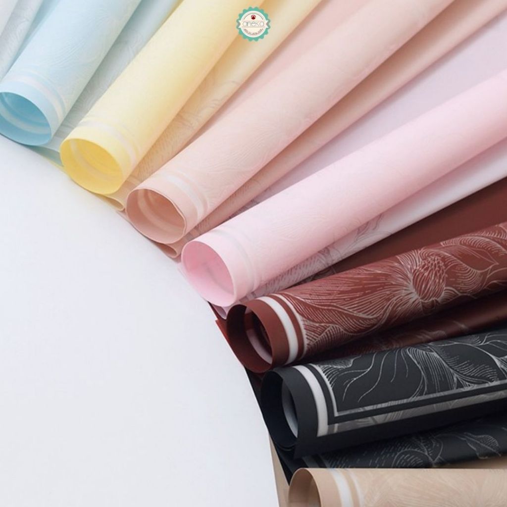 ANEKA - [ LEMBARAN ] Kertas Cellophane Buket Bunga [ Motif Bunga ] Flower Wrapping Paper Celophane