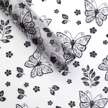 ANEKA - [ LEMBARAN ] Kertas Cellophane Buket Bunga [ Kupu-Kupu Transparan ] Flower Wrapping Paper Celophane