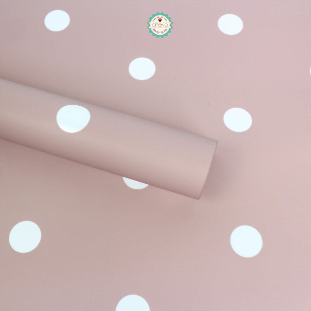 ANEKA - [ LEMBARAN ] Kertas Cellophane Buket Bunga [Polkadot] Flower Bouquet Wrapping Paper Celophane