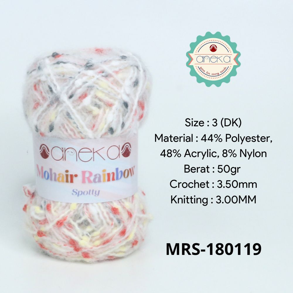 KATALOG - Benang Rajut Mohair Rainbow Spotty Yarn / Bintik  Warna