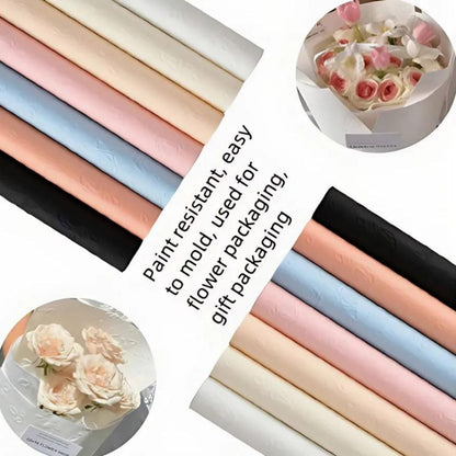 ANEKA - [ LEMBARAN ] Kertas Cellophane Buket Bunga [ Mawar Timbul 3D ] Flower Wrapping Paper Celophane