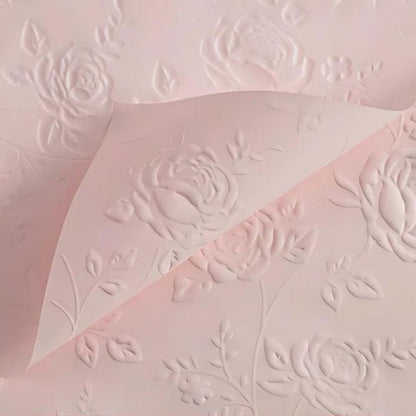 ANEKA - [ LEMBARAN ] Kertas Cellophane Buket Bunga [ Mawar Timbul 3D ] Flower Wrapping Paper Celophane