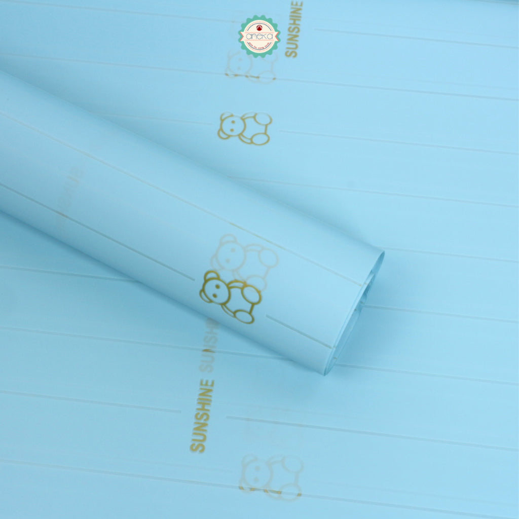 ANEKA- [ LEMBARAN ] Kertas Cellophane Buket Bunga [ Line Bear ] Flower Wrapping Paper Celophane