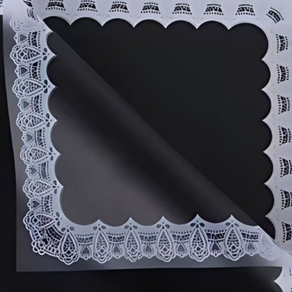 ANEKA - [ LEMBARAN ] Kertas Cellophane Buket Bunga [ Lace Border ] Flower Wrapping Paper Celophane