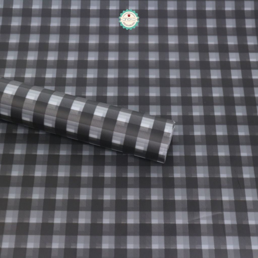 ANEKA - [ LEMBARAN ] Kertas Cellophane Buket Bunga [ Motif Kotak ] Flower Wrapping Paper Celophane