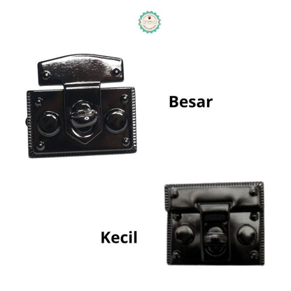 Kancing / Kunci Putar Besi Emas,Silver,Hitam - PCS