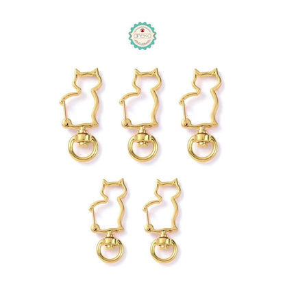 KATALOG - [5PCS] Kait Tas Kucing / Gantungan Kunci / Cat Shape Bag Hook Clasp Keychain Premium