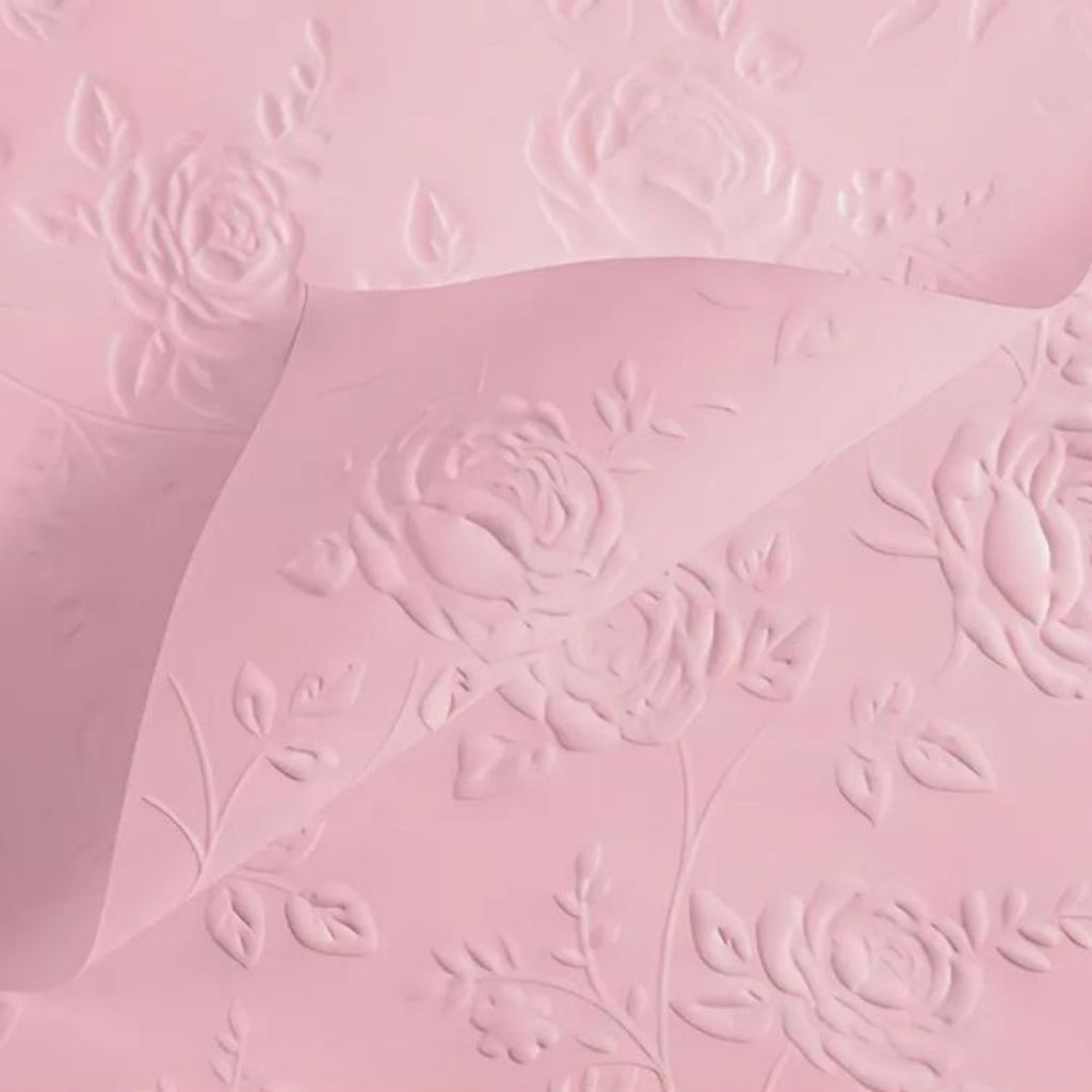 ANEKA - [ LEMBARAN ] Kertas Cellophane Buket Bunga [ Mawar Timbul 3D ] Flower Wrapping Paper Celophane