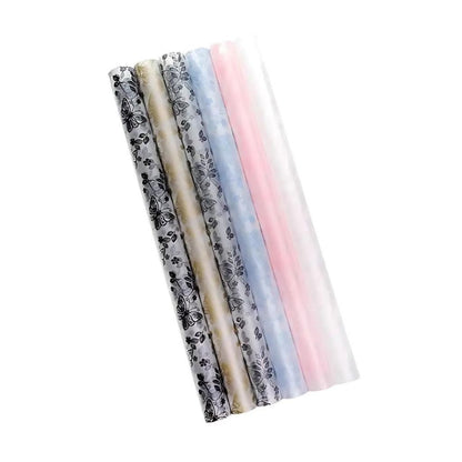 ANEKA - [ LEMBARAN ] Kertas Cellophane Buket Bunga [ Kupu-Kupu Transparan ] Flower Wrapping Paper Celophane