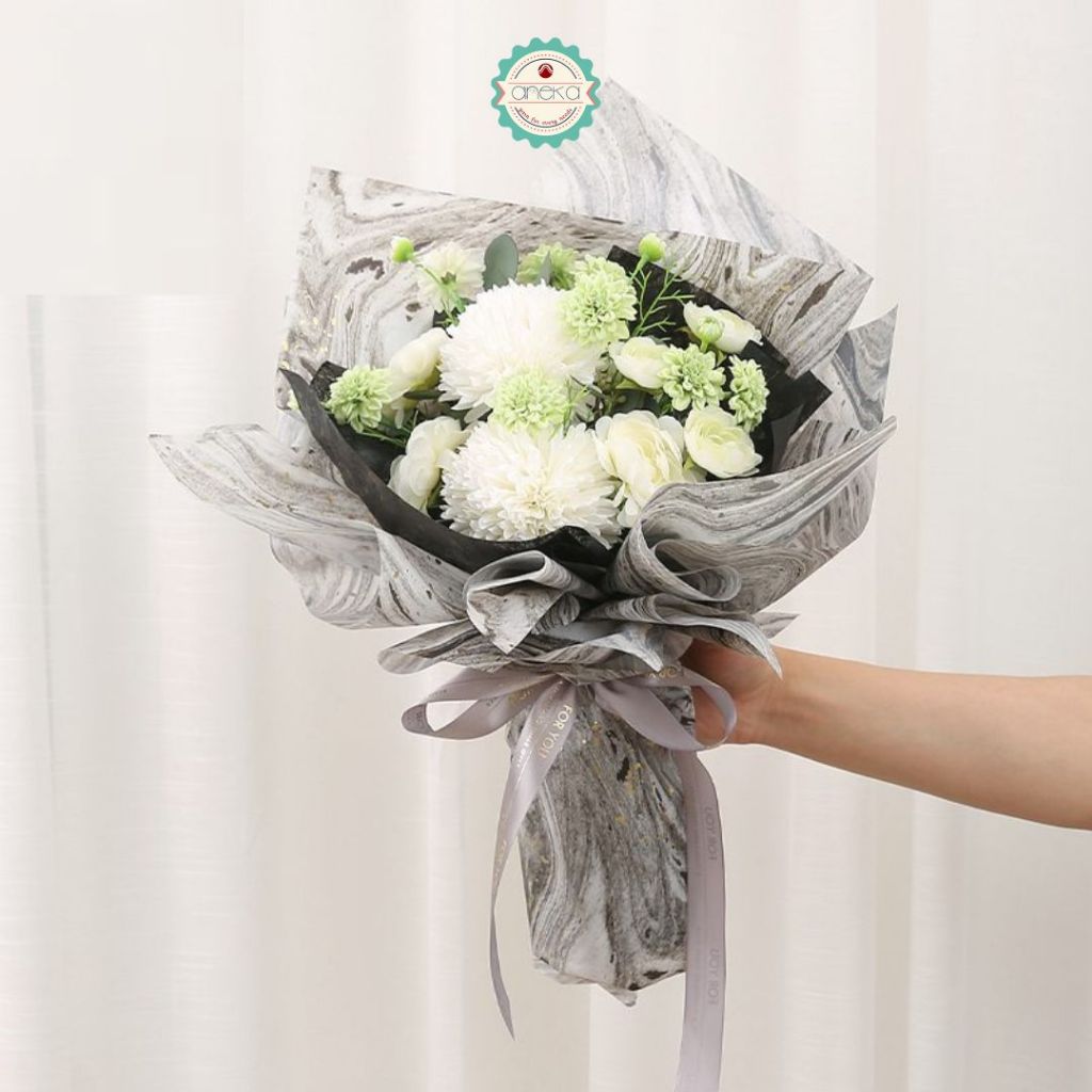 ANEKA - [ LEMBARAN ] Kertas Cellophane Buket Bunga [ Aurora Abstract ] Flower Wrapping Paper Celophane
