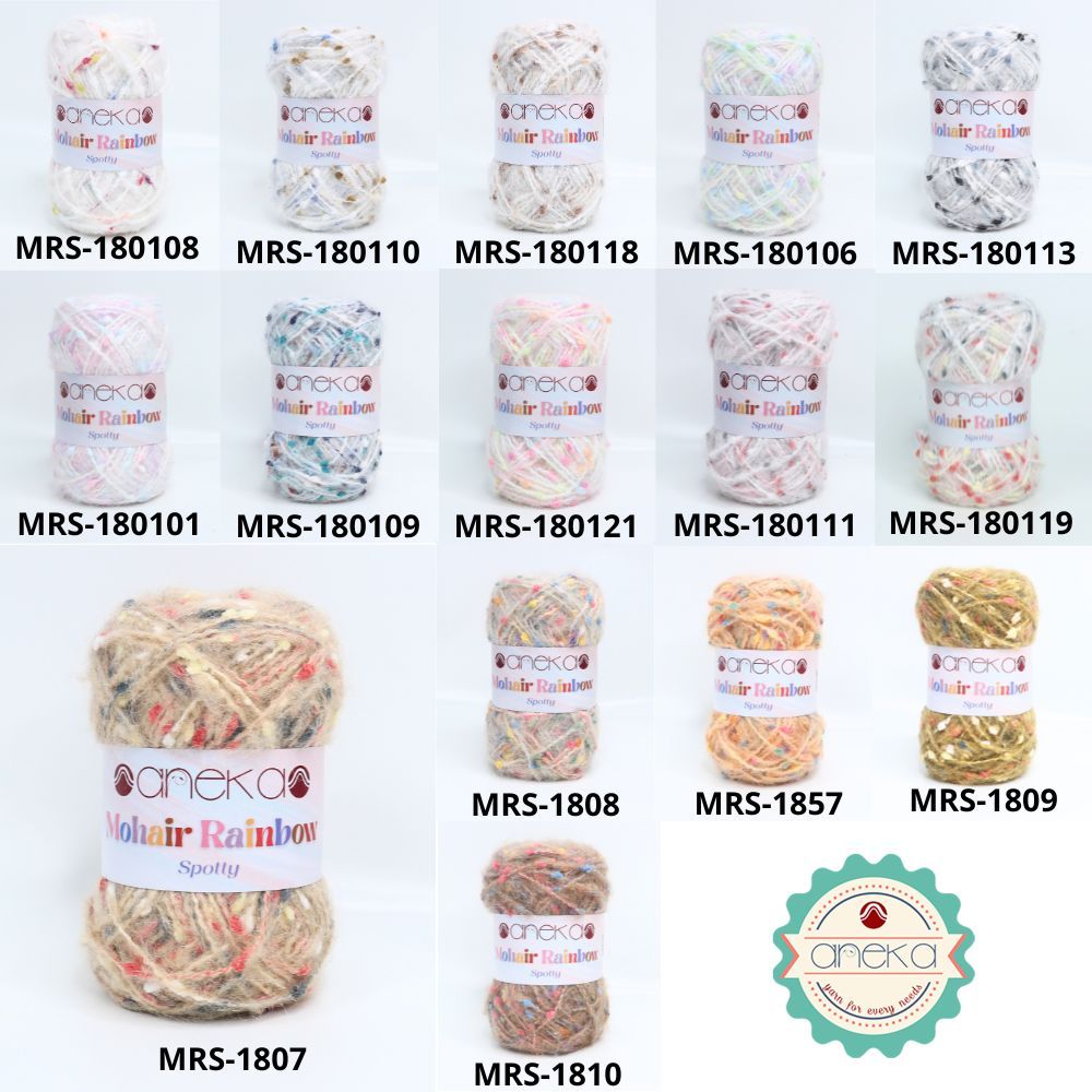 KATALOG - Benang Rajut Mohair Rainbow Spotty Yarn / Bintik  Warna