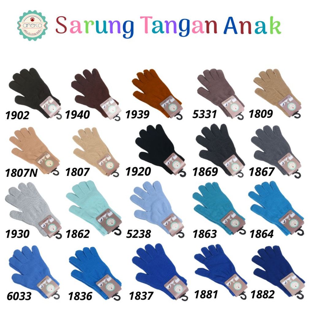 KATALOG - Sarung Tangan Anak Polos Bahan Rajut / Knit Gloves