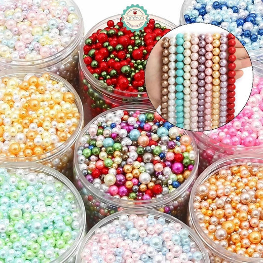 ANEKA - [450 Gram / 1 Pon - 6mm]  Mote Ringan Resin / Mutsin / Mutiara Sintetis / Manik / Beads DIY