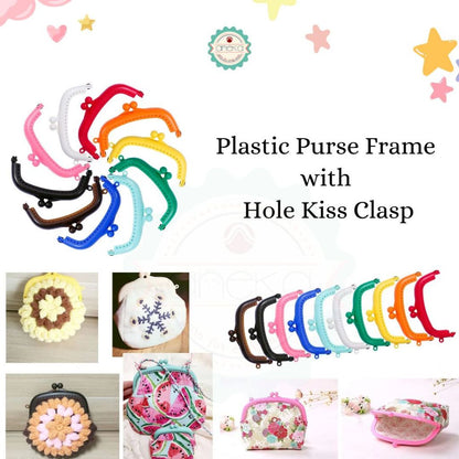 KATALOG - Frame Tas Dompet Behel Plastik / Resin Plastic Purse Frame with Hole Kiss Clasp for Women Bags