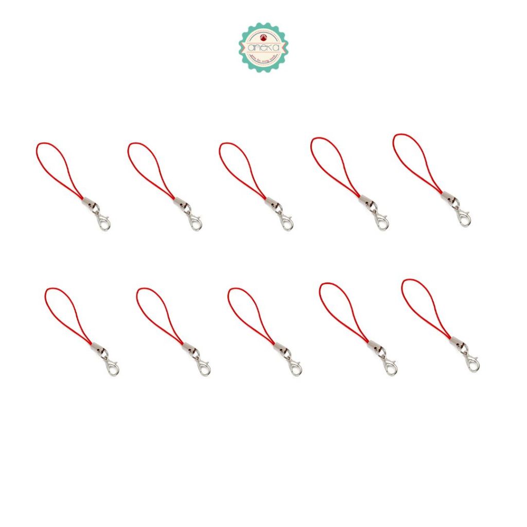 ANEKA - [10 PCS] Tali Gantungan Kunci HP / Cell Phone Lanyard Strap / Cords Hook Rope With Lobster Clasp Keyring