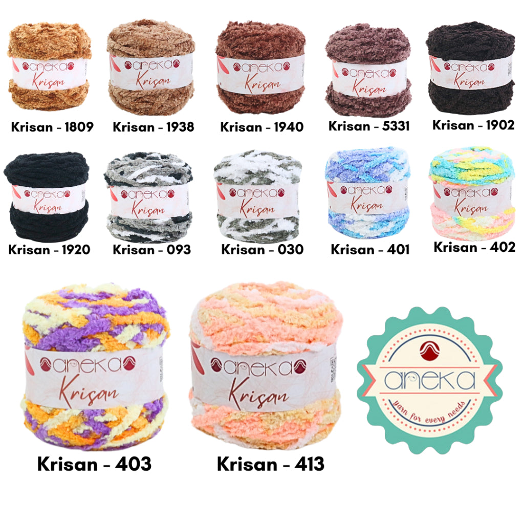 KATALOG - Benang Rajut Krisan / Soft Smooth Chenille Velvet Crochet Knitting Yarn