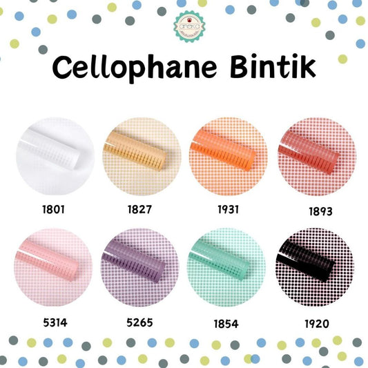 ANEKA - [ LEMBARAN ] Kertas Cellophane Buket Bunga [ Bintik ] Flower Wrapping Paper Celophane