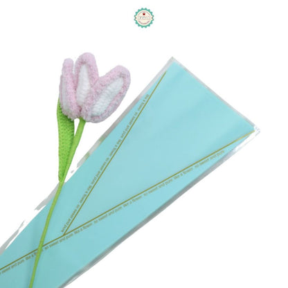ANEKA - [ 50 Lembar ] Cellophane Plastik Single Bouquet Pembungkus Bunga Mawar Satuan Bungkus [Plastik Segitiga]