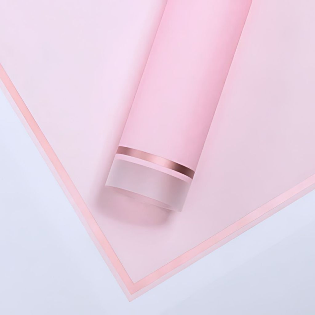 ANEKA - [ LEMBARAN ] Kertas Cellophane Buket Bunga [Trans Gold Frame] Flower Wrapping Paper Celophane