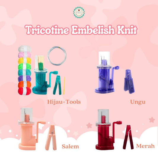 ANEKA - Hand Woven Tool Tricotin icord / I-Cord Knitting Machine Embellish Hand Knit Loom Spo Alat Rajut Mini Manual DIY