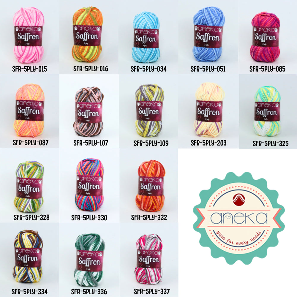 KATALOG - Benang Rajut Saffron 5 Ply Sembur / Crochet Knitting Yarn Mix Colors - Part 3
