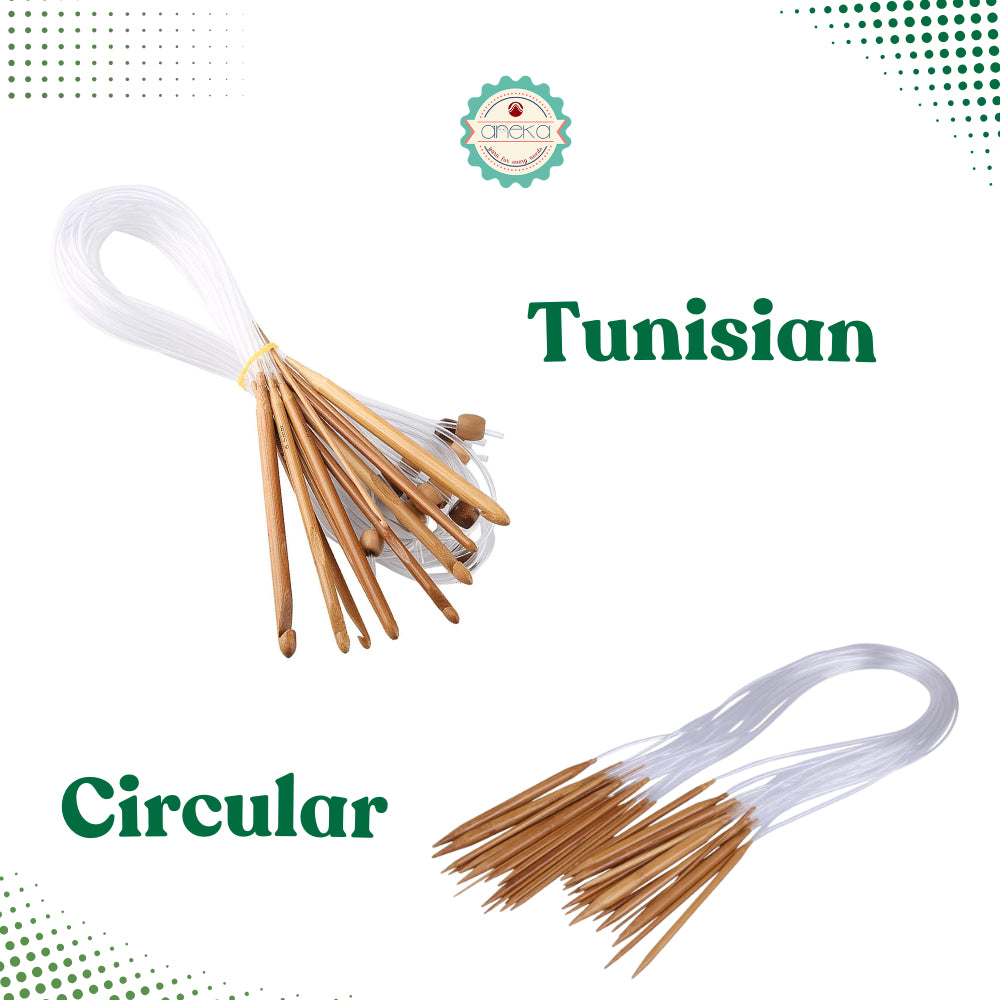 KATALOG - Alat Rajut Knitting Circular / Afghan Tunisian Plastik Bambu / Bamboo