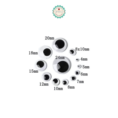 KATALOG - [50PCS] Mata Boneka Kocak / Koclak / Googly Wiggle Eyes  Toys / Animal Eyeball Black White Doll