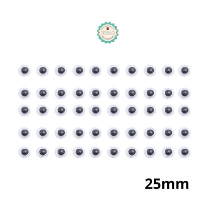 KATALOG - [50PCS] Mata Boneka Kocak / Koclak / Googly Wiggle Eyes  Toys / Animal Eyeball Black White Doll