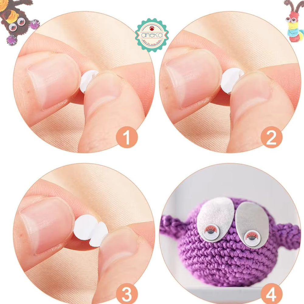 KATALOG - [50PCS] Mata Boneka Kocak / Koclak / Googly Wiggle Eyes  Toys / Animal Eyeball Black White Doll