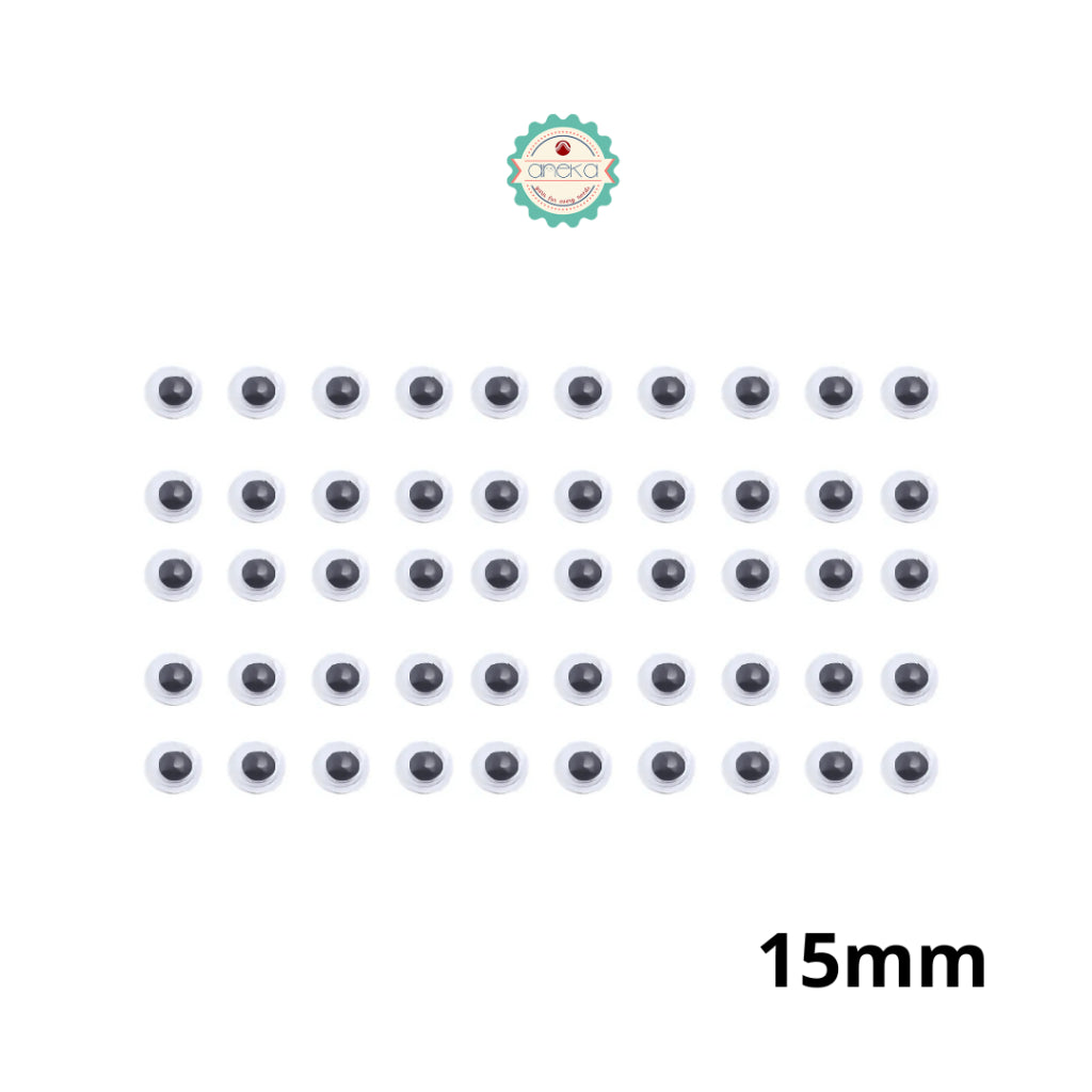 KATALOG - [50PCS] Mata Boneka Kocak / Koclak / Googly Wiggle Eyes  Toys / Animal Eyeball Black White Doll