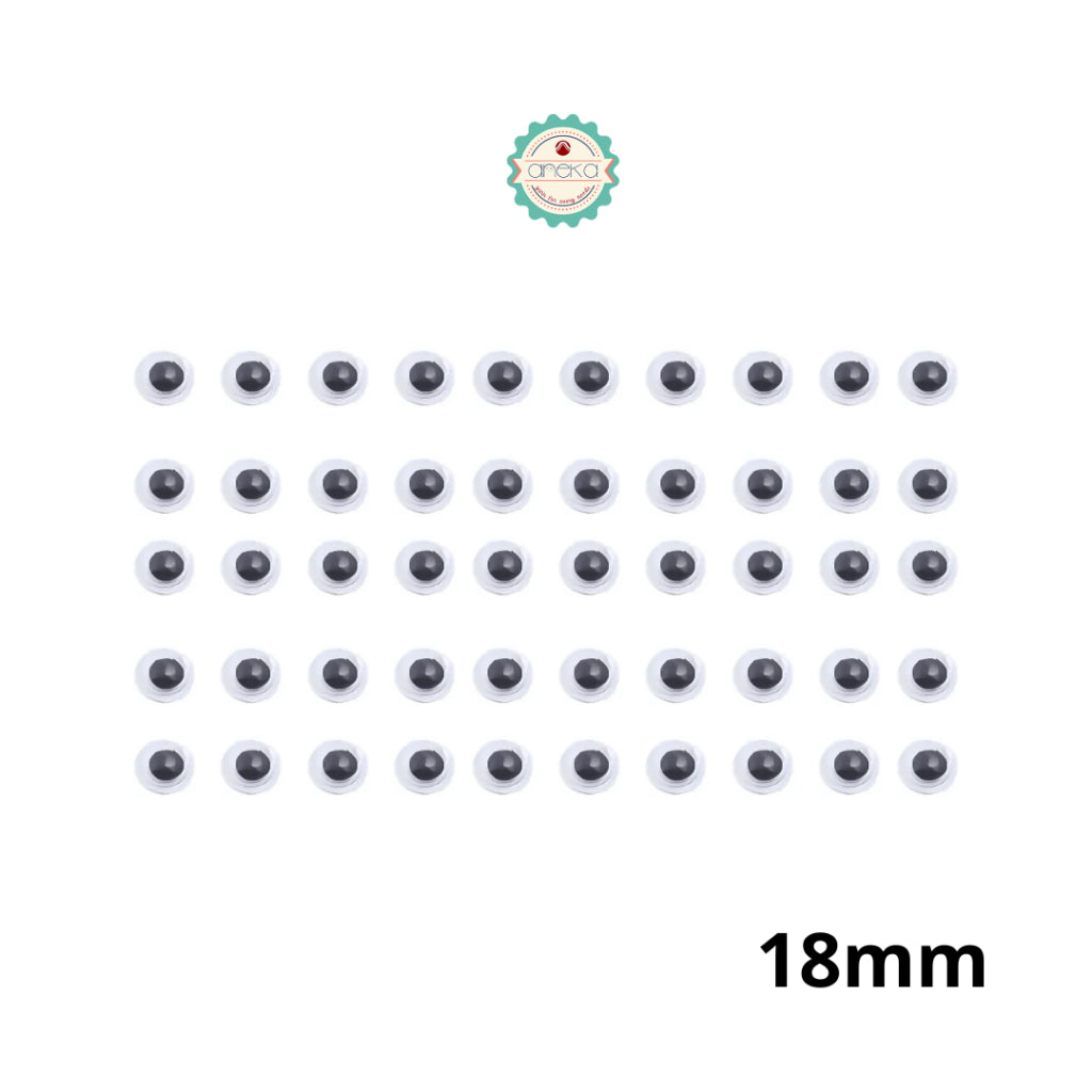 KATALOG - [50PCS] Mata Boneka Kocak / Koclak / Googly Wiggle Eyes  Toys / Animal Eyeball Black White Doll